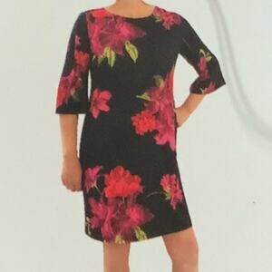 Alexandra+Oak Mini Floral Dress Womens Small 3/4 Sleeves Stretch Multicolor NWT